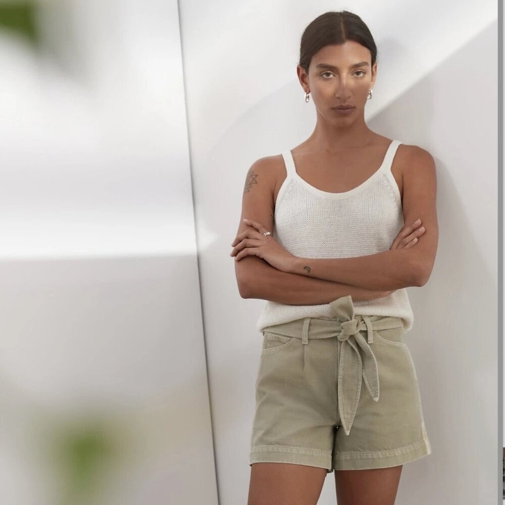 BLACK NWOT Banana Republic High Waist Denim Shorts with Belt